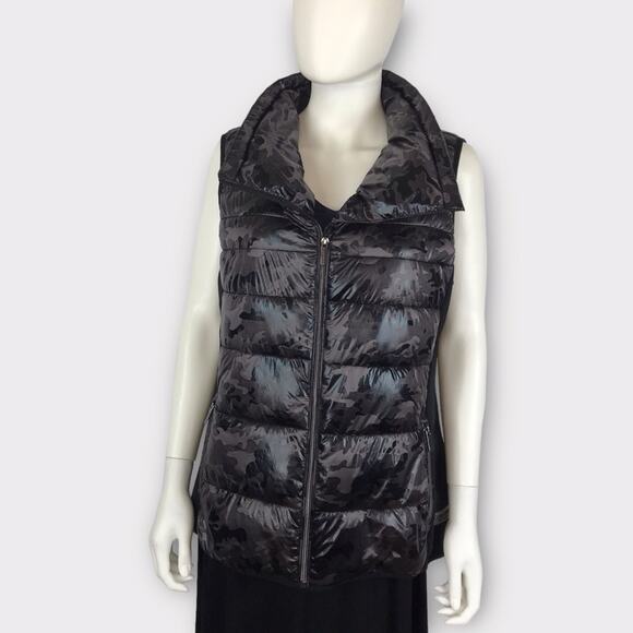 Calvin Klein Black Puffer Vest Camo Performance Funnel Neck Size Large - Picture 4 of 11